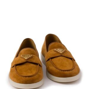 Prada St Tropez Suede Shearling Loafers